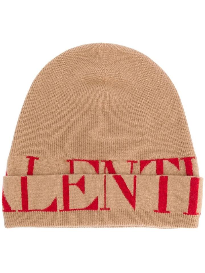 Valentino Logo Beanie - Neutrals