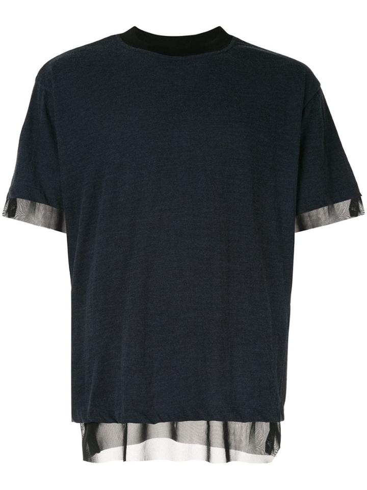 Kolor Mesh Trim T-shirt - Blue