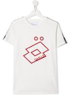 Gaelle Paris Kids Teen X Lotto Logo Stripe T-shirt - White