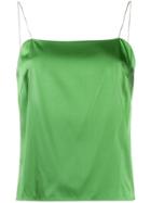 Alexandre Vauthier Loose Fit Silk Slip Vest - Green