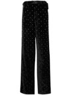 Attico Embellished Wide-leg Trousers - Black