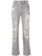 Each X Other High Waisted Distressed Jeans - Grey