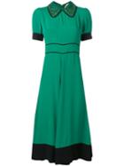 Nº21 Short-sleeve Flared Dress - Green