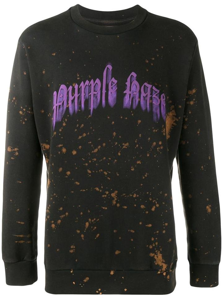 Palm Angels 'purple Haze' Sweatshirt, Men's, Size: Small, Black, Cotton