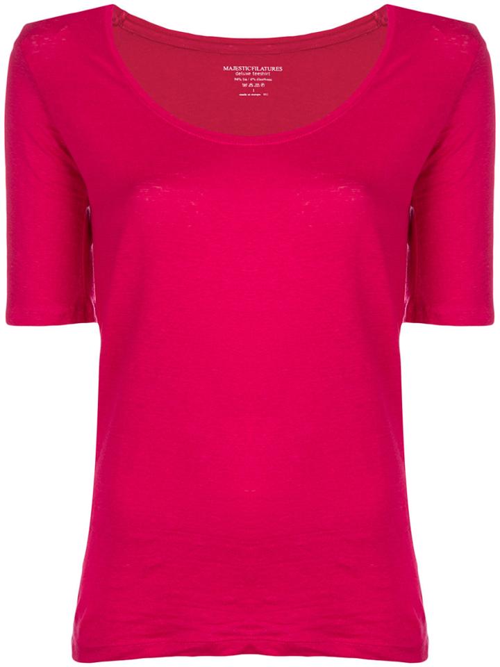 Majestic Filatures Short-sleeve Fitted Top - Pink & Purple