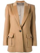 Blazé Milano Peaked Lapel Blazer, Women's, Size: I, Nude/neutrals, Cupro/wool