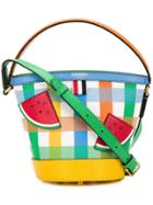 Thom Browne Watermelon Appliqué Sand Bucket Bag - White