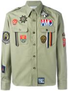 Alexander Mcqueen Patch Detailed Shirt, Men's, Size: 16, Green, Cotton/polyester/viscose