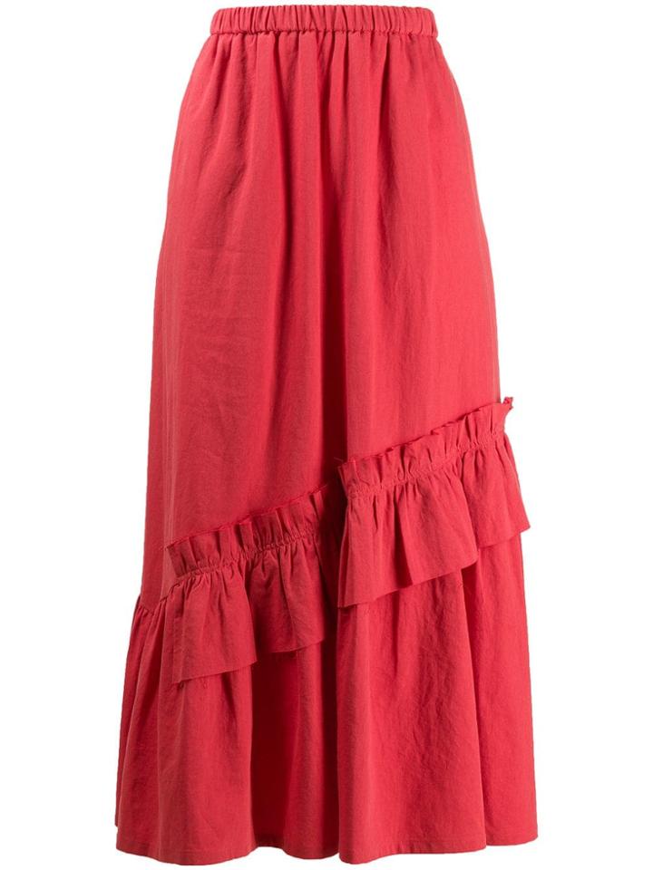 Neul Ruffle Detail Skirt - Red
