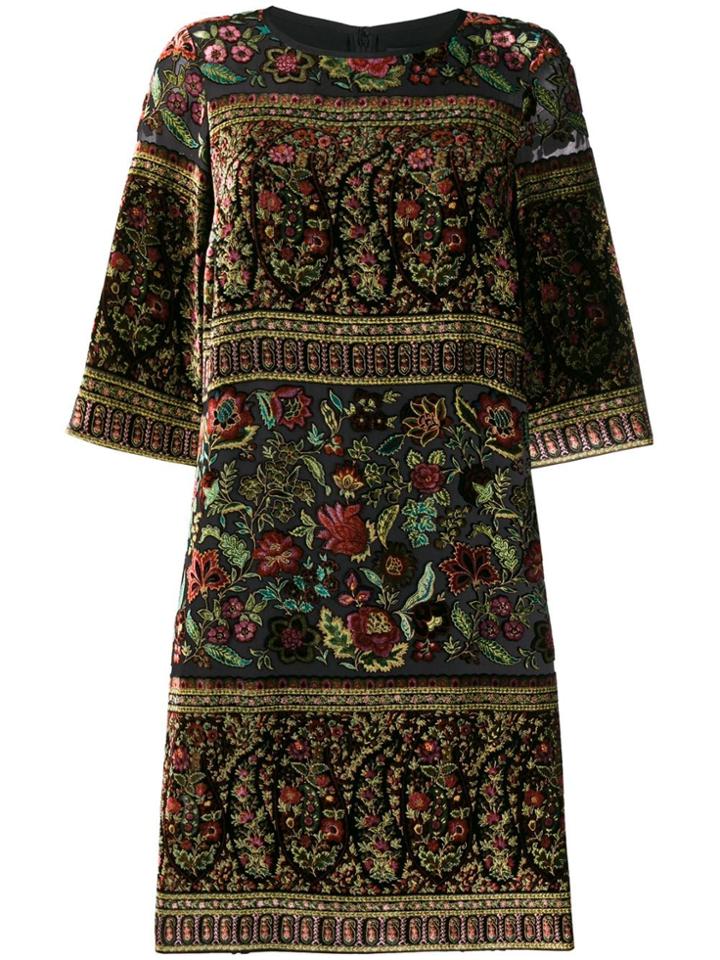 Etro Velour Appliqué Dress - Black