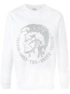Diesel Logo Print Sweatshirt, Men's, Size: Xxl, White, Cotton