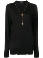 Dolce & Gabbana V-neck Rosary Sweater - Black