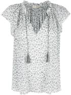 Ulla Johnson Floral Print Peasant Blouse - White