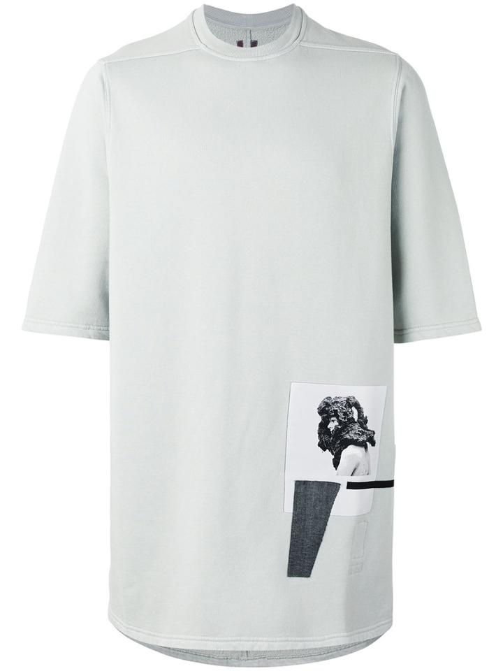 Rick Owens Drkshdw - Patch Detail T-shirt - Men - Cotton - One Size, Grey, Cotton
