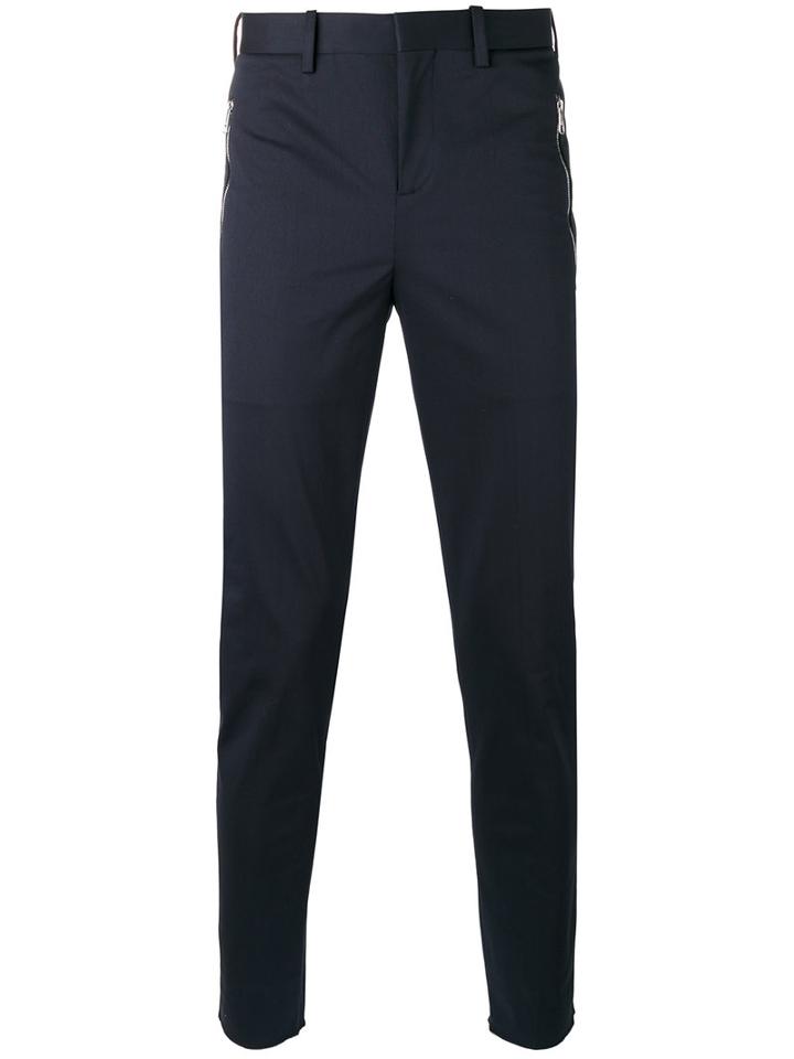 Neil Barrett Cropped Trousers, Men's, Size: 46, Blue, Cotton/polyamide
