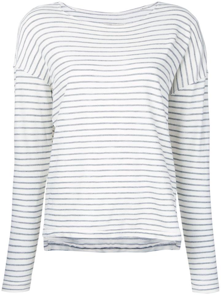 Current/elliott Striped Top, Women's, Size: 1, White, Cotton