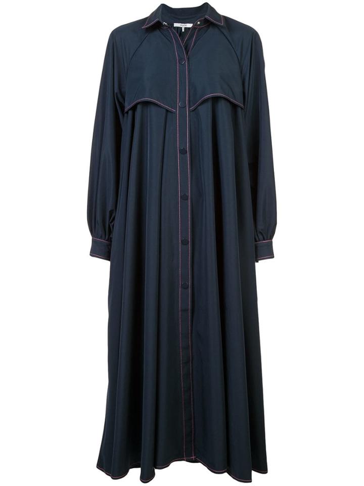 Ganni Oversized Buttoned Coat - Blue