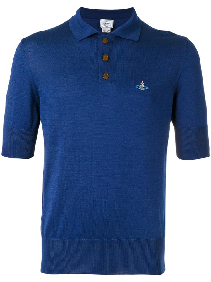 Vivienne Westwood Man Embroidered Logo Polo Shirt - Blue