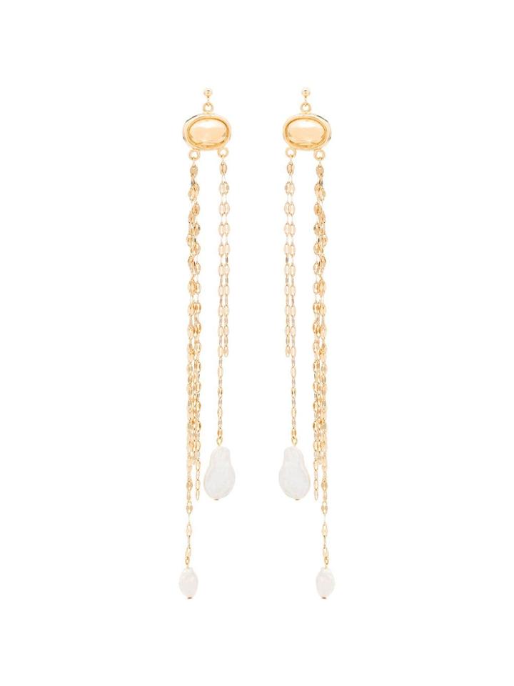 By Alona Chain Pearl-drop Earrings - Gold