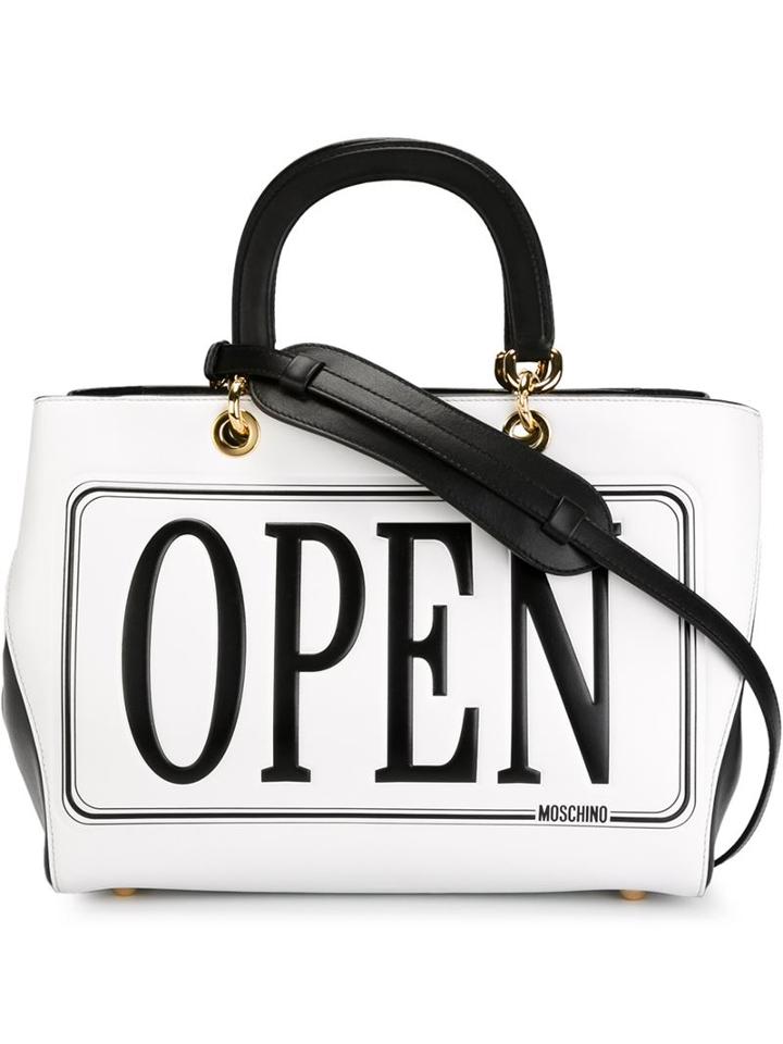 Moschino Open Closed Print Tote