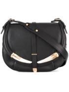 Roberto Cavalli Flap Shoulder Bag, Women's, Black, Leather/cattle Horn