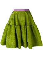 Talbot Runhof Tiered A-line Skirt - Green