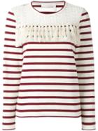 See By Chloé Striped Blouse, Women's, Size: Large, Nude/neutrals, Cotton
