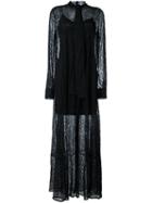 Mcq Alexander Mcqueen Leaf Lace Maxi Dress, Women's, Size: 40, Black, Polyamide/polyester/spandex/elastane