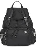 Burberry The Medium Rucksack In Nylon And Leather - Black