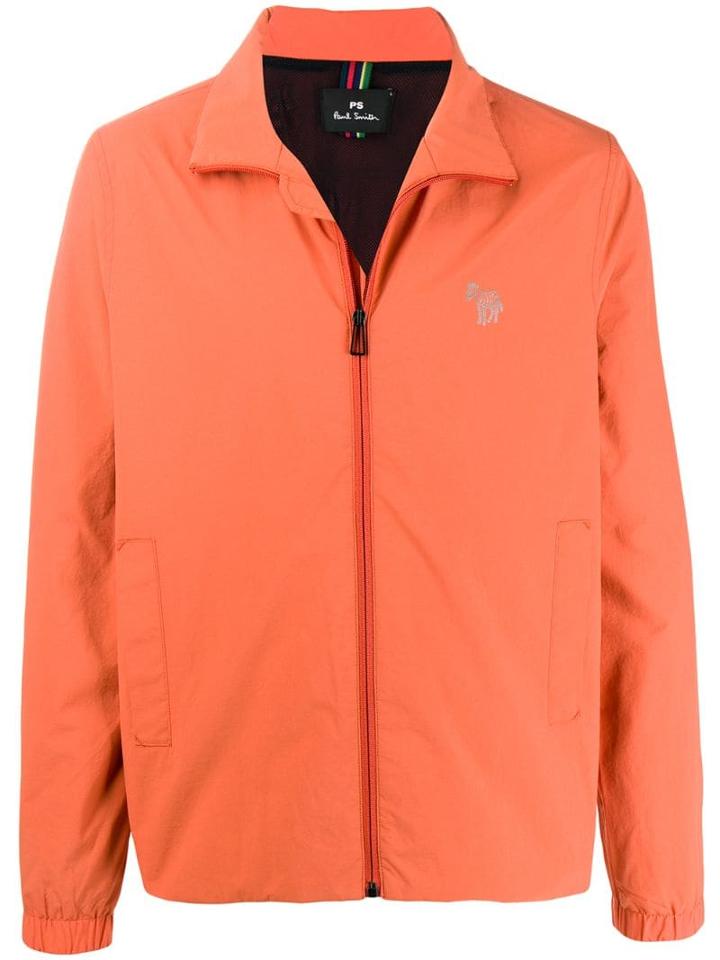 Ps Paul Smith Ruched Cuff Wind Breaker - Orange