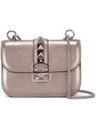 Valentino Valentino Garavani 'glam Lock' Shoulder Bag, Women's, Grey, Leather