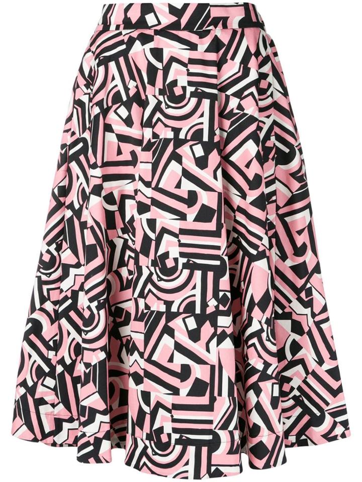 La Doublej Tetris Print Skirt - Pink