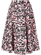 La Doublej Tetris Print Skirt - Pink