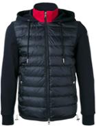 Moncler Contrast Neck And Sleeve Jacket, Men's, Size: Medium, Blue, Cotton/polyamide/feather Down