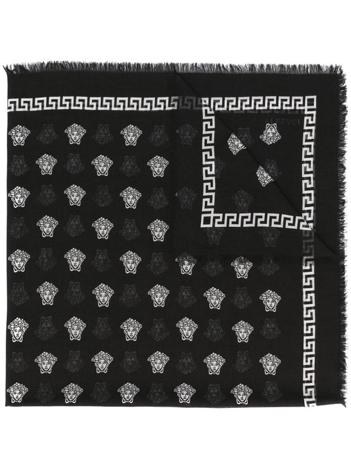 Versace Medusa Pattern Scarf - Black