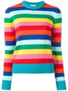 Saint Laurent Striped Knitted Jumper, Women's, Size: Medium, Blue, Virgin Wool