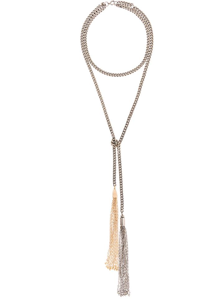 Sonia Rykiel Chain Tassel Necklace - Metallic