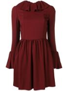 Valentino Ruffle Trim Mini Dress - Red