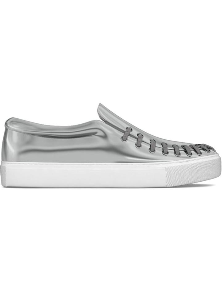 Myswear Conduit Slip-on Sneakers, Men's, Size: 42, Grey, Patent Leather/rubber