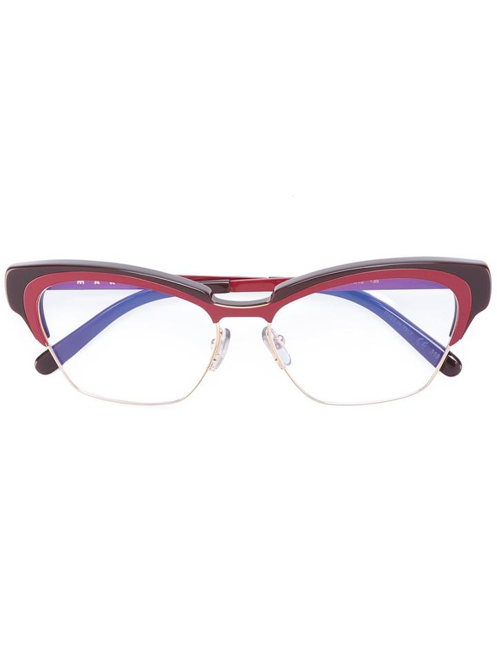 Marni Me2101 Glasses, Red, Acetate/metal