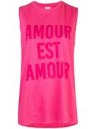 Cinq A Sept Love Is Love Sleeveless T-shirt - Pink