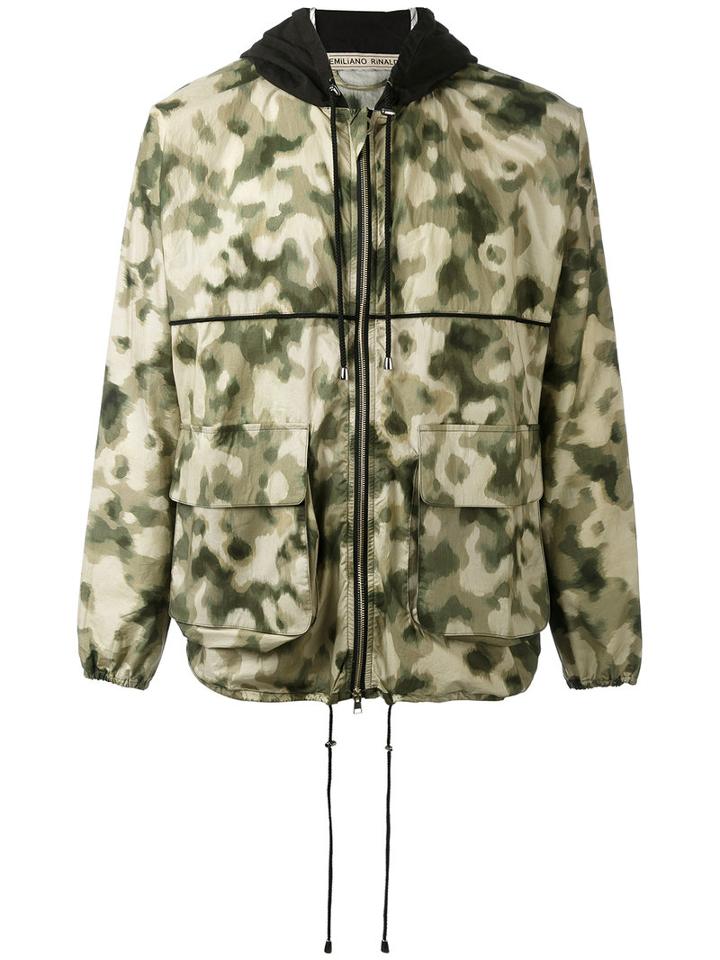 Emiliano Rinaldi - Camouflage Hooded Jacket - Men - Cotton/polyurethane - 50, Green, Cotton/polyurethane