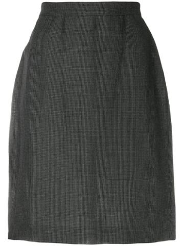 Krizia Pre-owned Micro Check-print Pencil Skirt - Grey