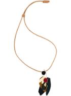 Marni Leaf Pendant Necklace, Women's, Nude/neutrals, Leather/resin