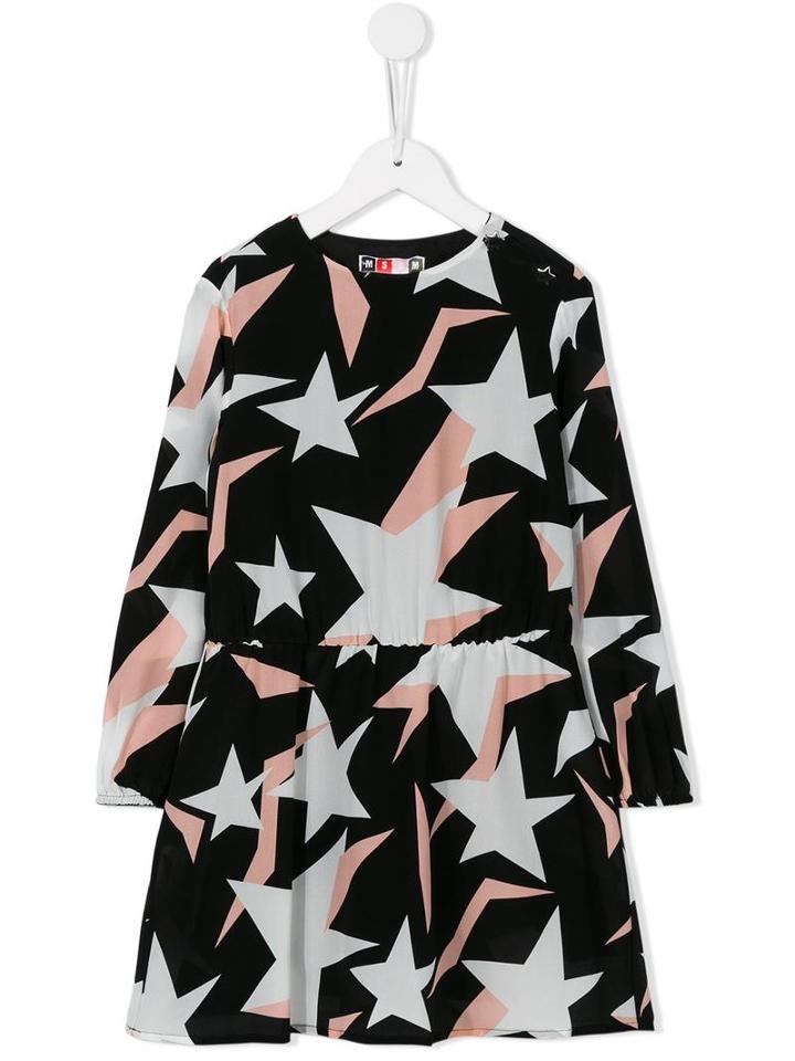 Msgm Star Print Dress, Girl's, Size: 12 Yrs, Black