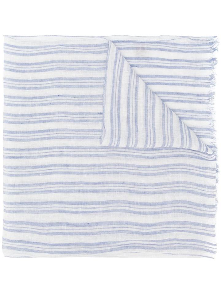 Eleventy Multi-stripe Scarf - Blue