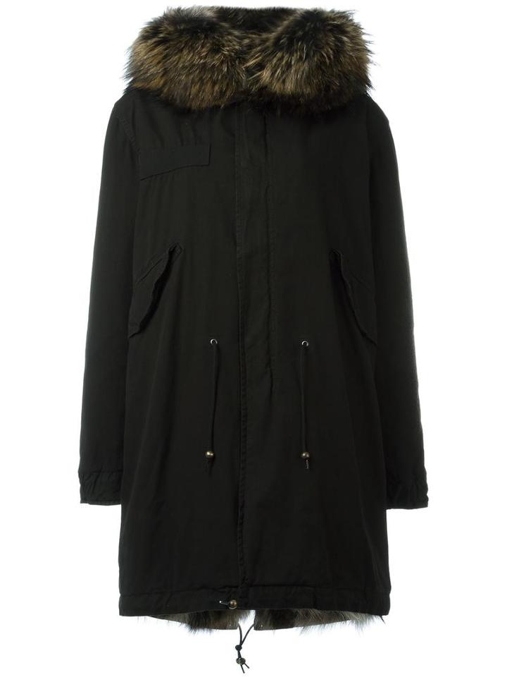 Mr & Mrs Italy 'blendi' Parka, Women's, Size: Medium, Black, Cotton/coyote Fur/racoon Fur