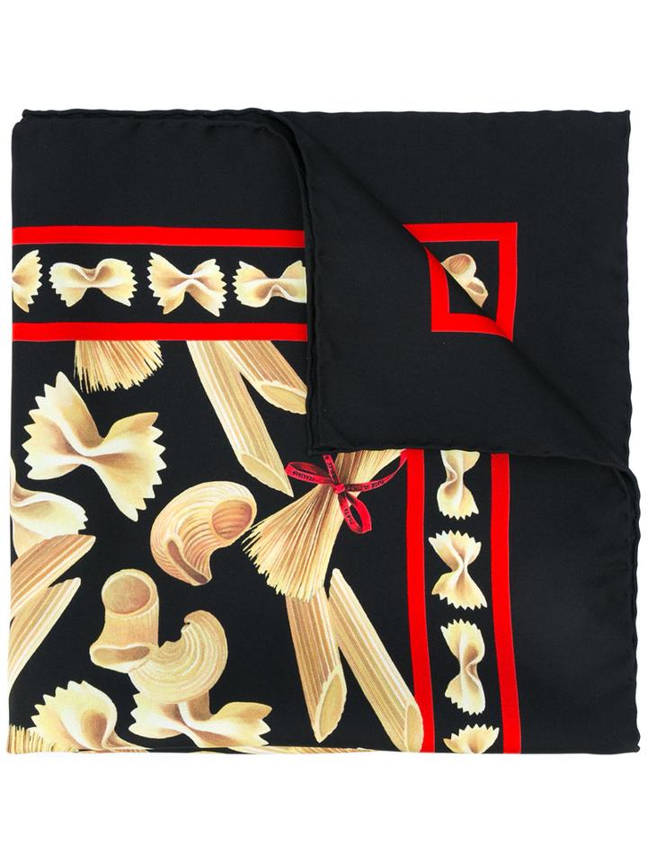 Dolce & Gabbana - Pasta Scarf - Women - Silk - One Size, Black, Silk
