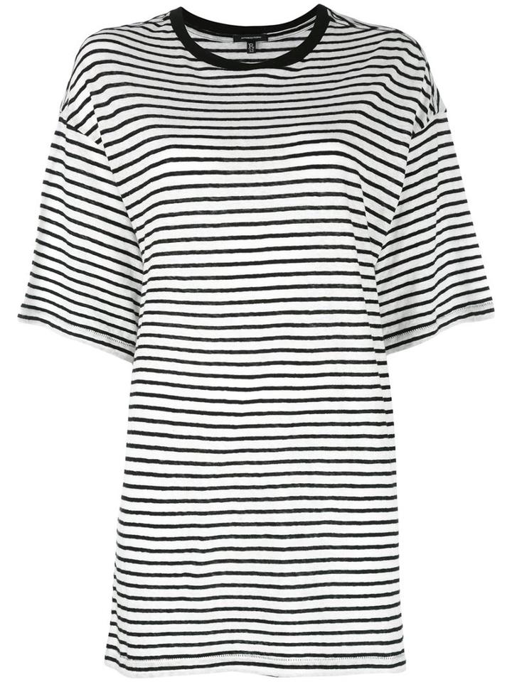 R13 Striped T-shirt, Women's, Size: Medium, Black, Cotton