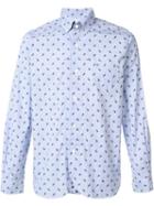 Junya Watanabe Comme Des Garçons Print Button Down Shirt, Men's, Size: Small, Blue, Cotton